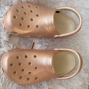 Champagne color Crocs,